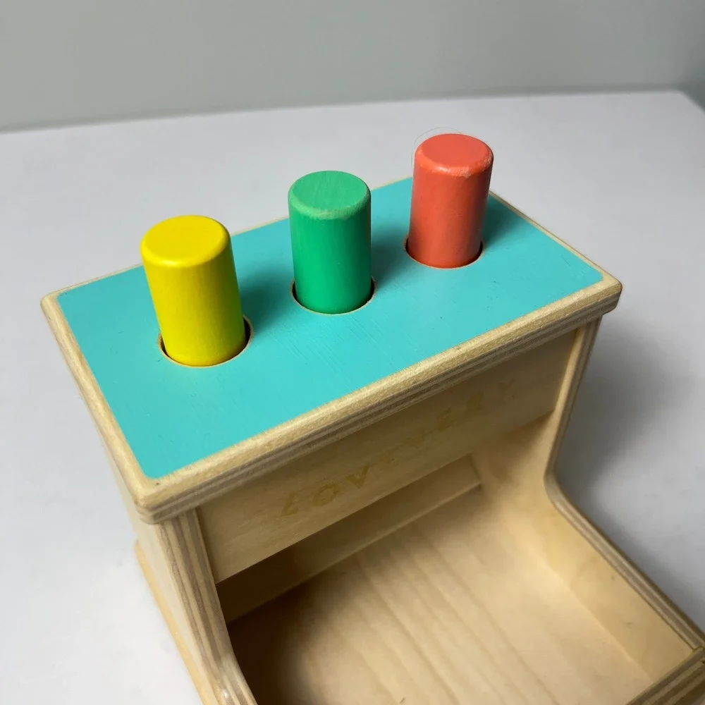 Lovevery Wooden Peg Drop Box Toddler Multicolor Montessori Toy Development